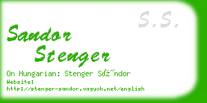 sandor stenger business card